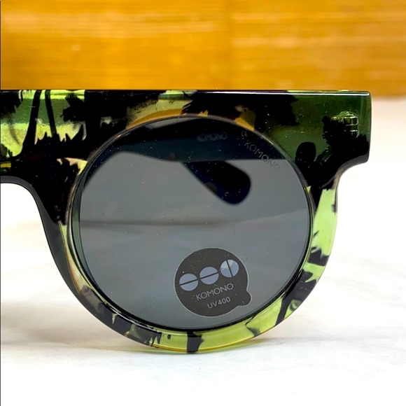 KOMONO sunglasses NEW Green and Black Palm Tree Sunglasses - Picture 3 of 14